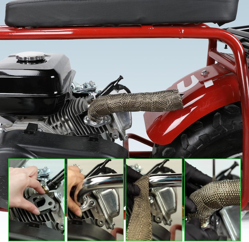 XIKOBY Upgrade Header Exhaust Pipe Kit for Predator 212cc 196cc Coleman Mini Bike CT200U BT200X B200R KT196 Go Kart 6.5HP GX160 GX200 Clone Engine Baja Warrior MB165 Massimo MB200 Performance Parts - Image 3